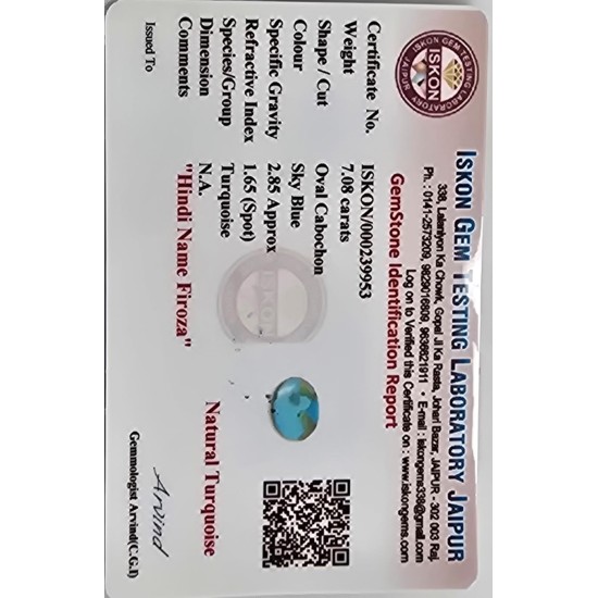 Firoza (Turquoise Stone) – Certified Natural Gemstone for Jupiter (Guru) & Venus (Shukra) Planets